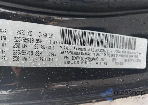 2017 Dodge Journey Crossroad Plus из США, поврежденный, VIN 3C4PDCGG0HT580405